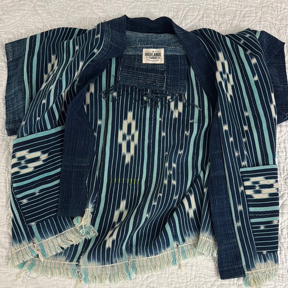 The Highlands Foundry Indigo Shibori Haori Vest